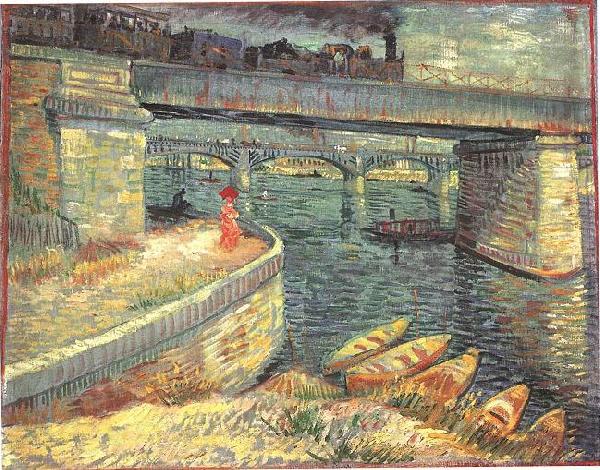 Vincent Van Gogh Bridges across the Seine at Asnieres Germany oil painting art